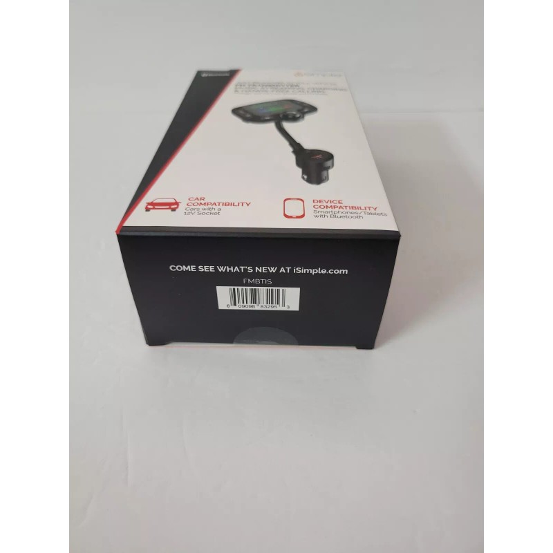 iSimple Bluetooth 5.0 FM Transmitter w/ Expandable Arm. Music Streaming,