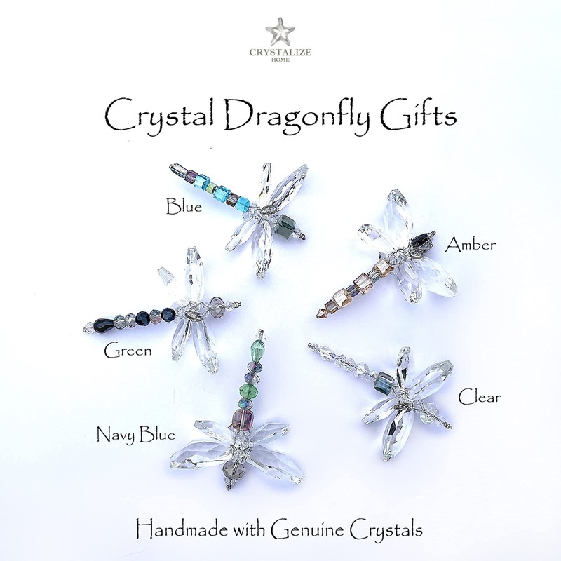 Crystalize Home Crystal Dragonfly Blue Navy