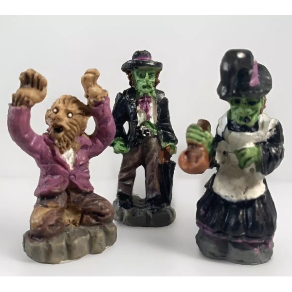 Tombstone Corners Halloween Tombstone Corners 3 Figurine Set Witch Warlock