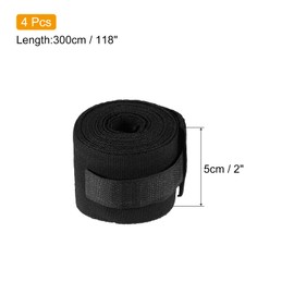 PATIKIL Boxing Hand Wraps, 4 Pack 118 Inch Length Martial Arts Boxing Fist Bandages for Muay Thai Kickboxing, Black