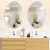 Frameless Oval Bathroom Mirror, 24x36 Inch Beveled Edge Vanity Wall