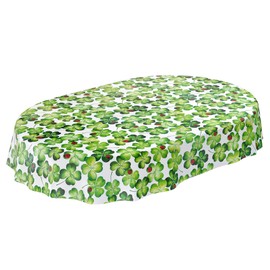 ANRO Tablecloth Oilcloth Washable Oilcloth Tablecloth Oilcloth Tablecloth Lucky Charm Ladybird Clover Leaves Oval 180 x 140 cm