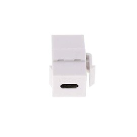 Qaoquda USB C Keystone Jack, USB 3.1 Type-C Connector Keystone Insert Female to Female, Coupler Type for Wall Plate Outlet Panel-White