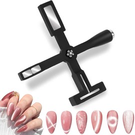 Nail Magnet 5-in-1 Nail Art Magnet Set of 1 Cross Shape Nail Magnet Nail Magnet 3D Cat Eye Nail Tool Multifunction French/Diagonal Side/Floral/Wide Light Beginner Cross Magnets,Easy DIY Unique Shapes