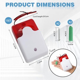 LEIBOCHAO 220V Alarm Siren Wired Flash Siren Sound Light Alarm Security Warning Device - Good Insulation Shockproof Red Flash High Decibel Buzzer