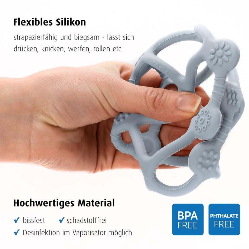 Bite&Play Baby Teething Ball Teether and Toy for Toddler, Great