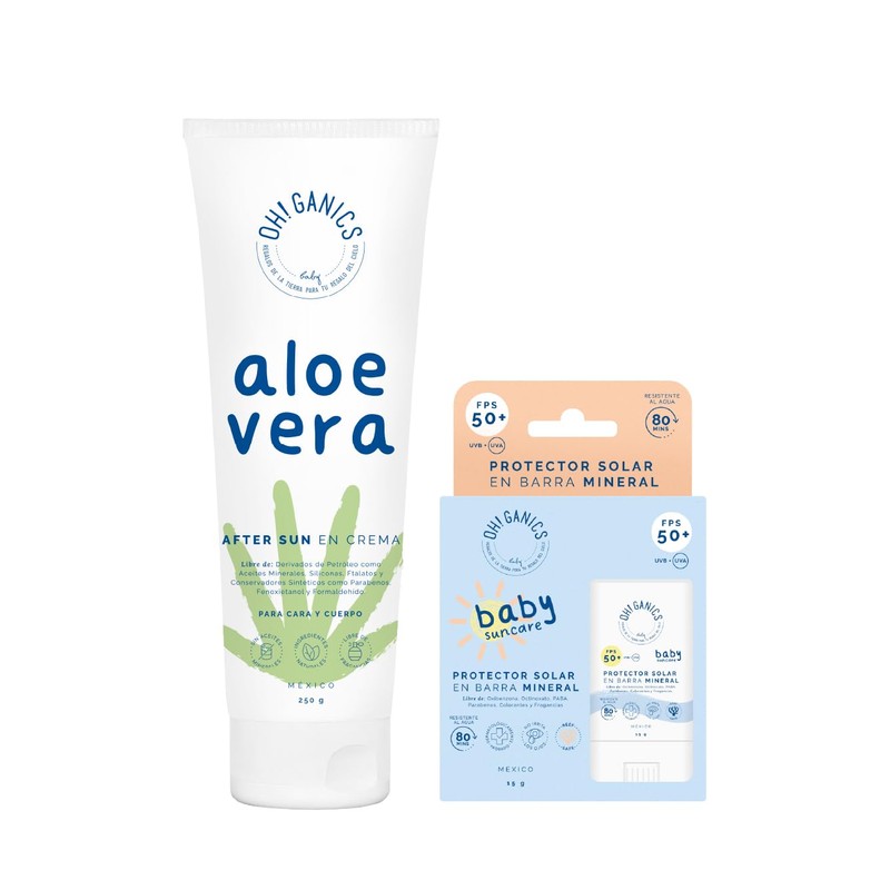 OH! GANICS Kit de 1 Protector Solar Mineral Barra y