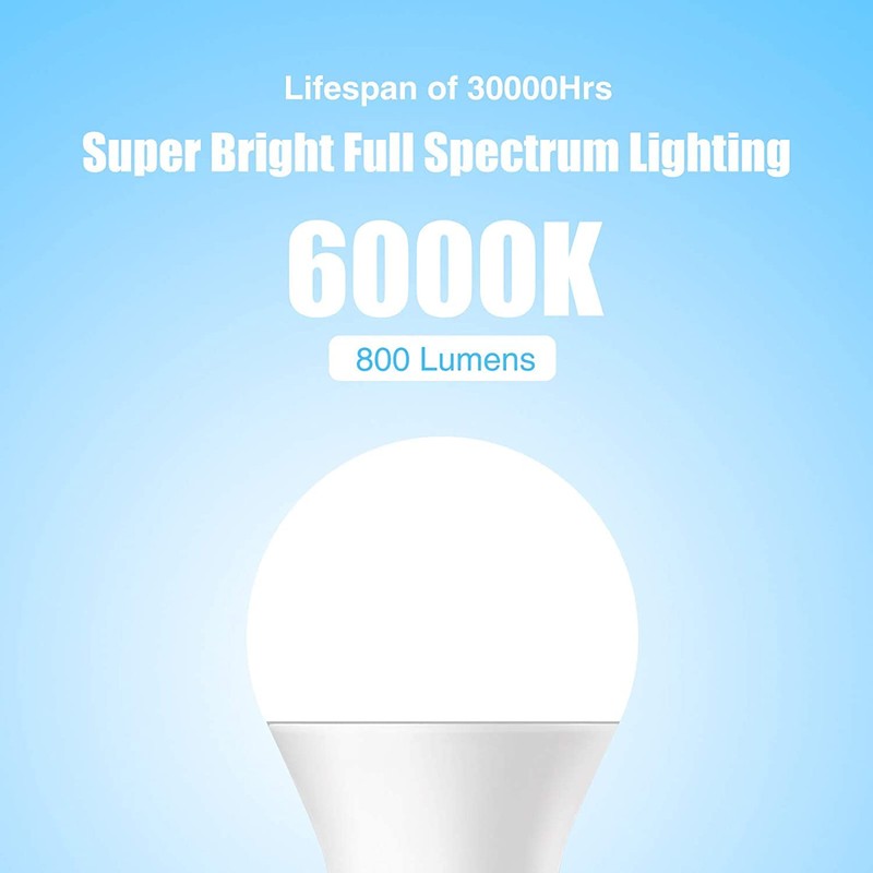 Full Spectrum Light Bulb, 6000K Natural Light Bulb, LED Light