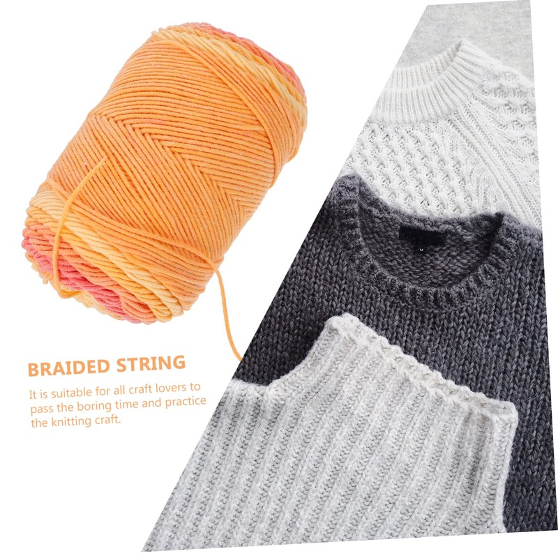 DOITOOL 1roll Rainbow Yarn Ply Soft Weaving String for Handmade