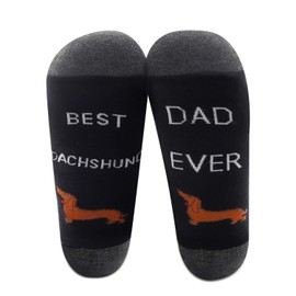 MBMSO 2 Pairs Dachshund Dad Gifts Dachshund Socks Best Dachshund Dad Ever Funny Dachshund Gifts for Men (2 Pairs Dachshund Dad Socks)