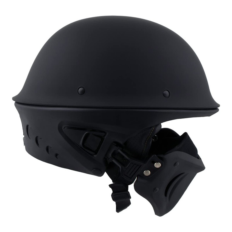 Milwaukee Helmets MPH9830DOT Rascal 3/4 Open Face Flat Black 2