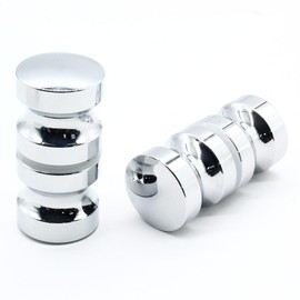 Kyuionty 2 Pack Shower Glass Door Handle, Stainless Steel Shower Doors Knob Double Sided Pull Hardware for Bathroom Glass Doors (Polished Chrome)