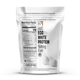 It's Just! - Egg White Protein Powder, Dried Egg Whites Protein, Meringue Ingredient, Non-GMO, USA Farms (Unflavored, 20oz)