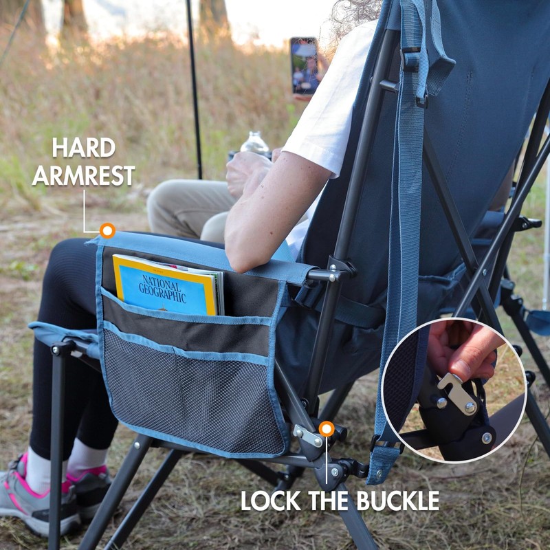 PORTAL Camping Chair with Lumbar Support for Adults Folding Portable