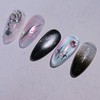 Chrome Crown Handmade Nail Tips Black Magnet Metal Parts Nail