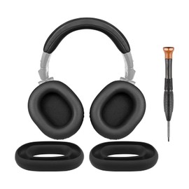 SOULWIT Ear Pads Cushions + Headband + Silicone Earpads Cover Protector, Replacement Kit for ATH M50, M50X, M50XWH, M50XBT, M50XBT2, M50S/LE Headphones, Replacement Repair Part (Black)