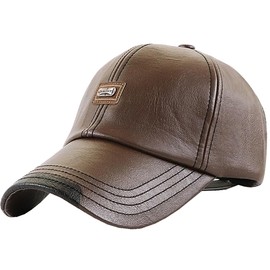 Buzz Selection CAP582 Cap, Hat, Leather, UV Protection, Running, Outdoors, Size Adjustable, Men's, Women's,, light coffee