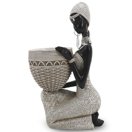 Lescafita - Estatuas y esculturas africanas para decoración del hogar, cifras de arte tribal para decoración de sala de estar, adorno estético clásico dorado para estantería y mesas, regalos de