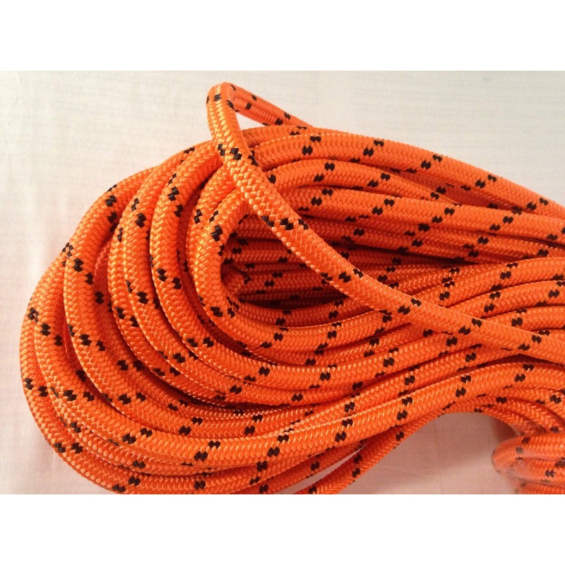 1/2 Inch by 200 Feet Double Braid Polyester Rope, Orange
