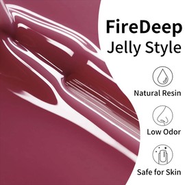 Firedeep Jelly Nude Red Gel Nail Polish 16ML Sheer Rose Pink UV/LED Soak Off Gel Polish for Winter Spring French Manicure 1Pcs