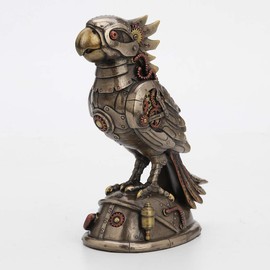 Veronese Design 7 1/2 Inch Steampunk Cockatiel Parrot Cast Resin Antique Bronze Finish Statue Home Decor