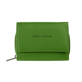 Conte Massimo Women's Genuine Leather Mini Wallet with Card Slots and Coin Pocket, Green 720