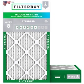 Filterbuy 14x25x4 Air Filter MERV 8 Dust Defense (2-Pack), Pleated HVAC AC Furnace Air Filters Replacement (Actual Size: 13.88 x 24.88 x 3.63 Inches)