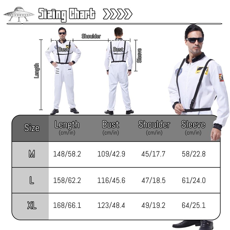 WELLXUNK Men's Astronaut Costume (L)