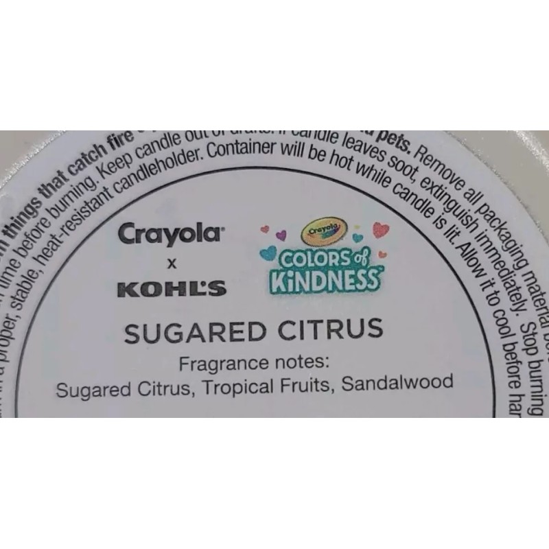 Crayola For Kohl's Create Sugared Citrus Scented Candle