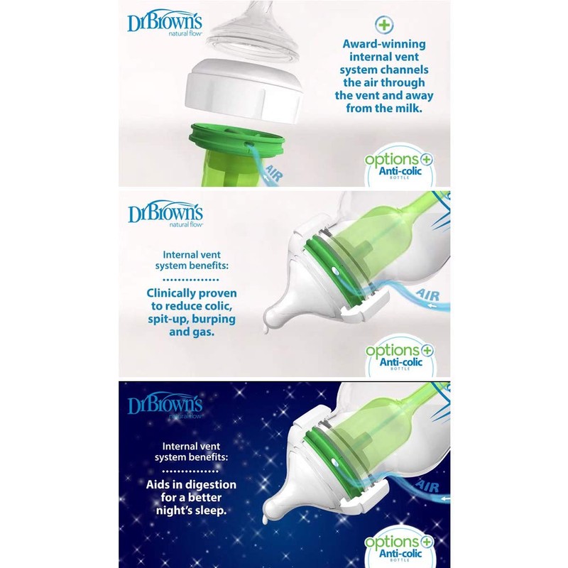 Dr. Brown's 9 oz Options+ Wide-Neck Bottles, 2-Pack