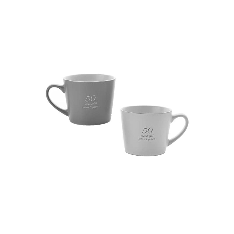 Widdop and Co 50th Anniversary Mugs Set - Grey and