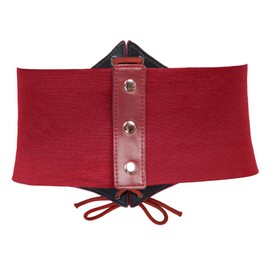 GRACE KARIN Lady Christmas Front Skinny Wide Elastic Waist Belt(M,Red)