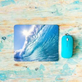 Beabes Ocean Wave Comfortable Mouse Pads Sunshine Summer Blue Ocean Sea Waves Water Non-Slip Rubber Base Mouse Mats for Computers Laptop Mouse for Men Women Boys Girls 9.5X7.9 Inch