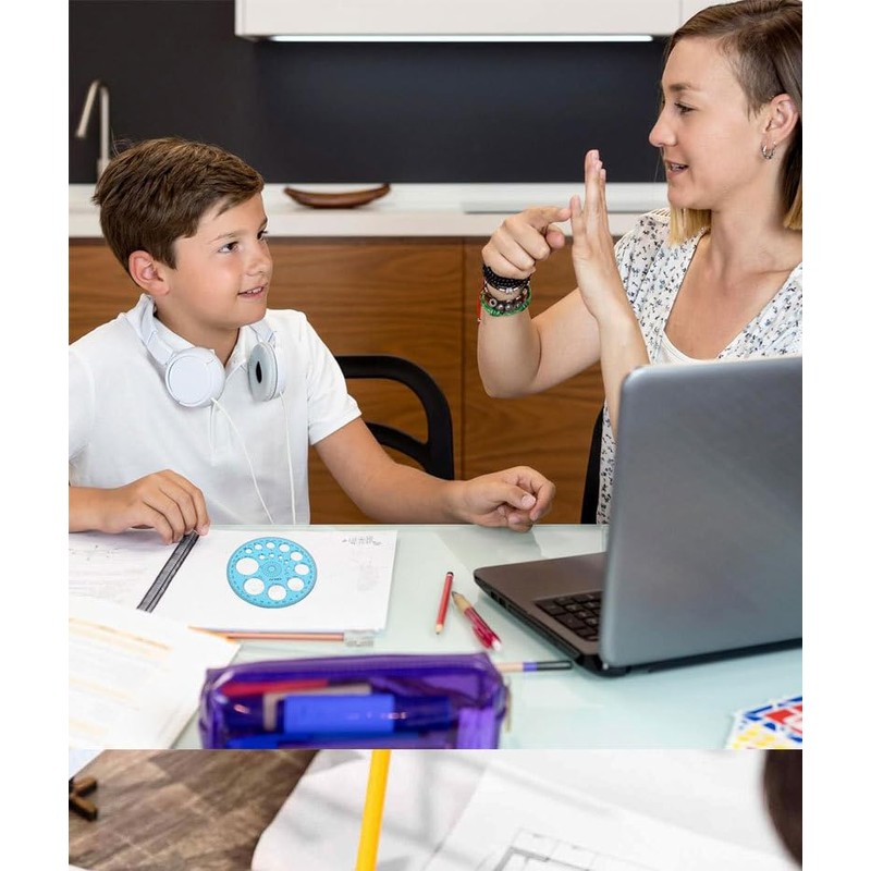 360°Circular Protractor Full Round Template Plastic Protractor Circular Drawing Tool