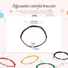 QZOSZ Friendship Bracelet Heart Pack of 10 Heart Bracelet Party Bag Children's Birthday Girls Size Adjustable Friendship Bracelets Children Best Friend Gifts for Women Silver