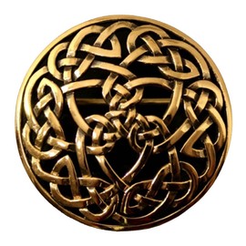 Celtic Bronze Fibel Infinity Mystical Brooch Viking Garment Jewellery LARP, Bronze