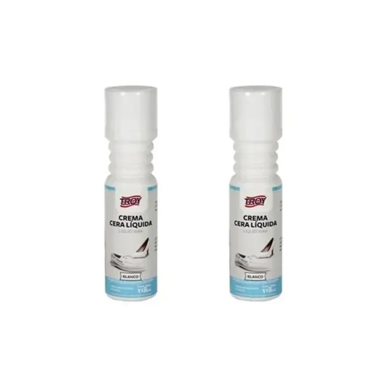 Crema Cera Liquida Calzado Zapatos Tenis Piel Troy Color Blanco