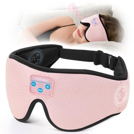 Voerou Sleep Headphones, 3D Wireless Bluetooth Eye Mask, Sleeping Headphones Earbuds for Side Sleepers with Ultra-Thin Stereo Speakers, Suitable for Sleep Office Nap Travel Meditation Cool Gadgets