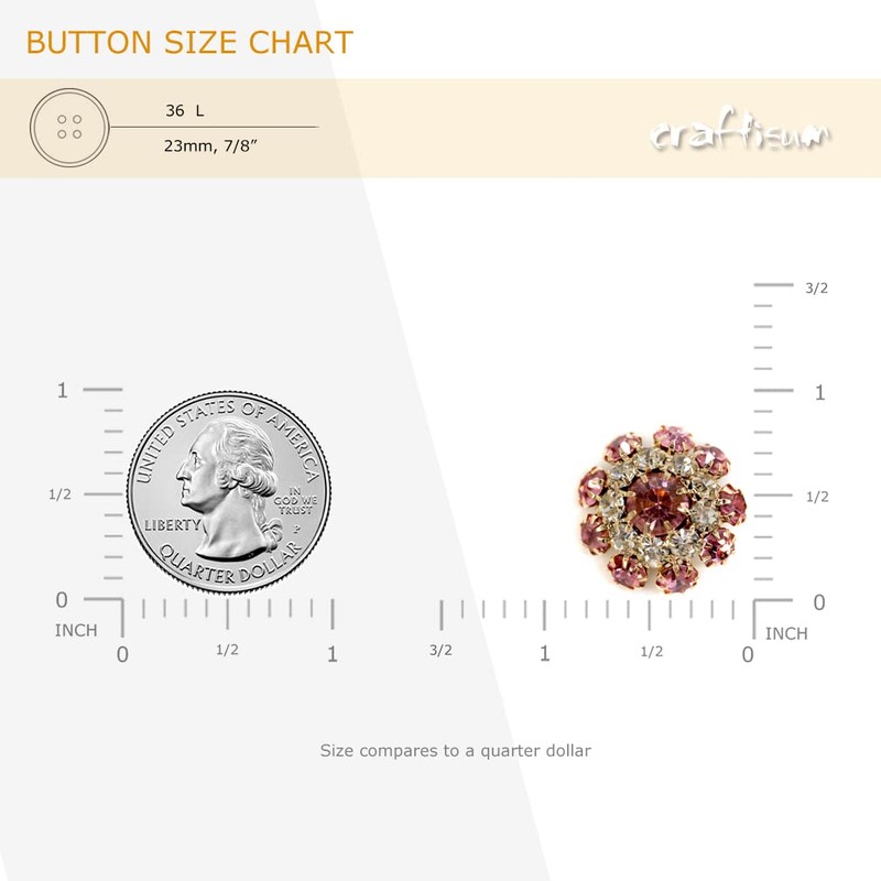 10 pcs Fancy Rhinestones Sewing Metal Shank Buttons for Coats