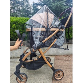 MILA&LOUIS Rain Cover for Pet Carts, Includes 2 Leather Hooks, Lightweight Fashion, Rain Protection, Windproof, Waterproof, Transparent, Popular for Dogs, Strollers, Pet Buggies, Raincoat, Durable