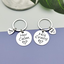 Funny Couple Keychain Set for Boyfriend Girlfriend Anniversary Keychain Gift for Husband Wife His and Her Gifts Wedding Gift for Fiance Fiancee Valentine's Day Birthday Gifts for Women Men