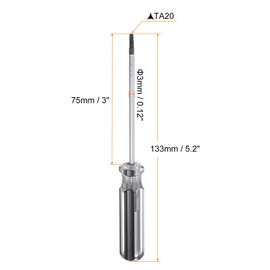 sourcing map Magnetic Triangle Screwdriver 3x75mm Rod TA20 Steel Triangular Head Screw Driver with Non-Slip Handle for Appliances Repair Improvement, Black