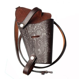 Hulara Western Shoulder Holster Cowboy Buff Leather for Glock 1911 Holster Right Hand Gun Holster Craved Concealed Carry Pistol Holster for handguns 9mm gun Shoulder Sling Holster