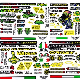 3 Pictures Motorcycle Car Sticker Weatherproof Sponsors Scooter Vinyl Sticker Motocross Racing Bicycles Computer Stickers Suitable for Motorcycles, Skateboard, Cars and Off-Road Bikes (E)