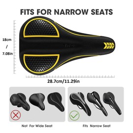 Bike Seat Cushion - Gel Padded Bike Seat Cover for Men & Women Comfort, Indoor & Outdoor Bicycle Seat(11.5"x7.5") for Bikes, Bicycle Seat Cushion for Outdoor & Indoor with Waterproof Cushion Cover