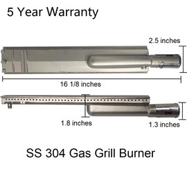 HONSIN Heavy Duty Cast Stainless Steel 304 Grill Burner 5 Set for Bull, Outdoor Premium Gas BBQ Grill Burner Replacement for Bull Lion Cal Flame Blaze Aussie Bakers Chefs Thermos Turbo CharBroil