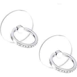 2Pcs Silver Cell Phone Ring Holder Stand Compatible with All Smartphones Accessories Transparent Phone Ring Finger Grip 360 Degrees Rotation Ring Holder for Cell Phone Finger Ring Stand,Grips