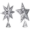 Transpac Metal Silver Glitz Tree Topper, Set of 2, Assortment