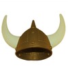 Adult Plastic GOLD Viking Helmet With Horns
