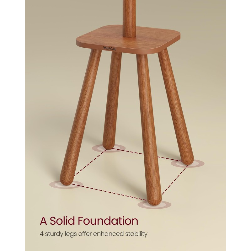 VASAGLE Coat Rack, Free Standing Coat Stand, Hall Coat Tree